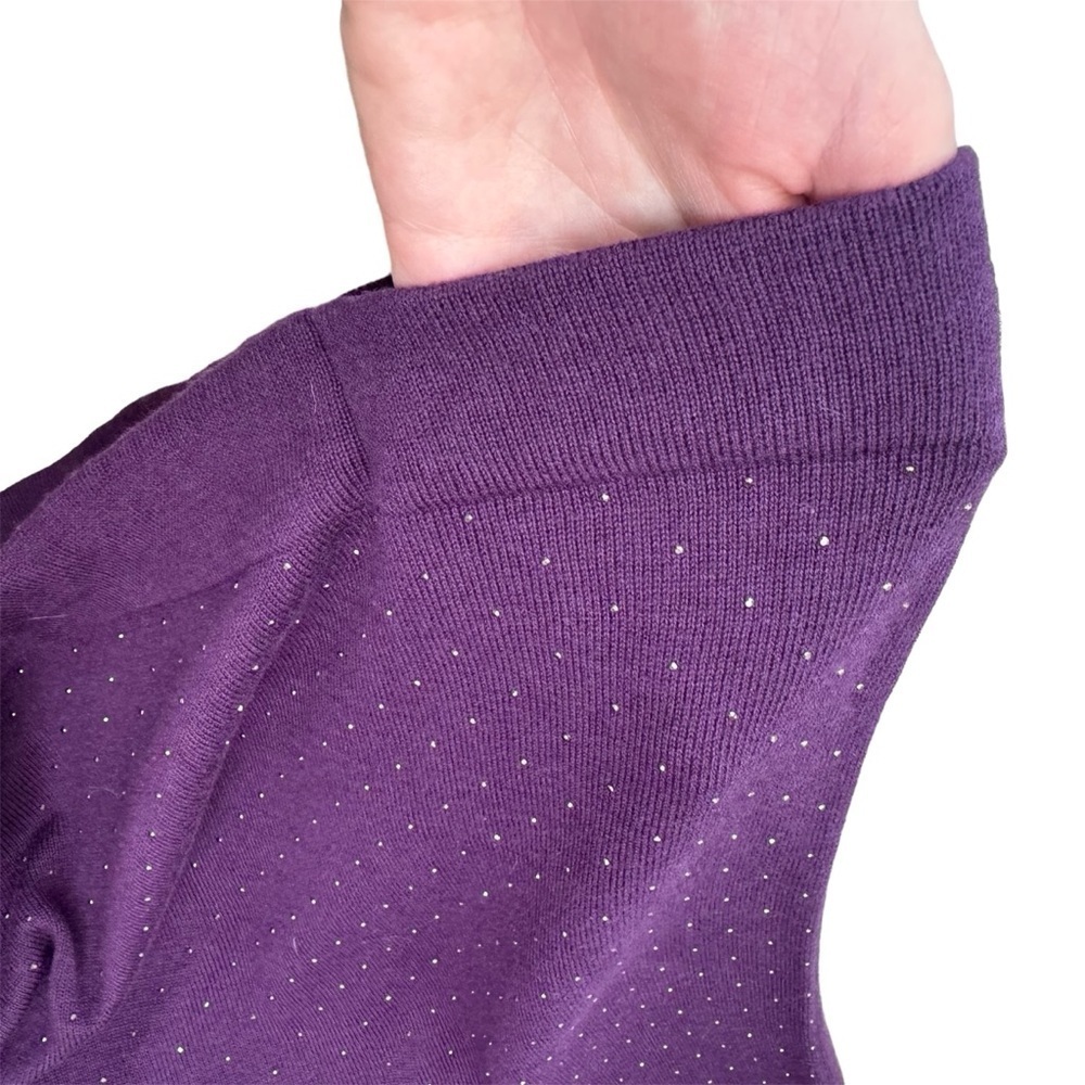 Anne Klein Asymmetrical Poncho Women’s Sweater Purple size Medium Long Sleeve - Picture 7 of 8